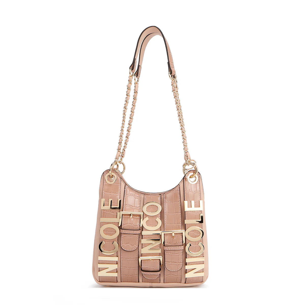CALISTA CHAIN SHOULDER BAG - P17205 BLACK / GOLD / SILVER / NUDE
