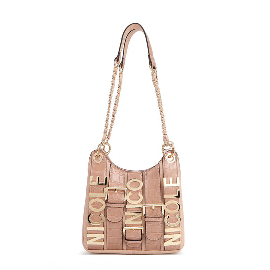 CALISTA CHAIN SHOULDER BAG - P17205 BLACK / GOLD / SILVER / NUDE