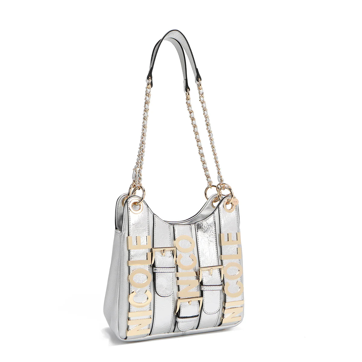 CALISTA CHAIN SHOULDER BAG - P17205 BLACK / GOLD / SILVER / NUDE