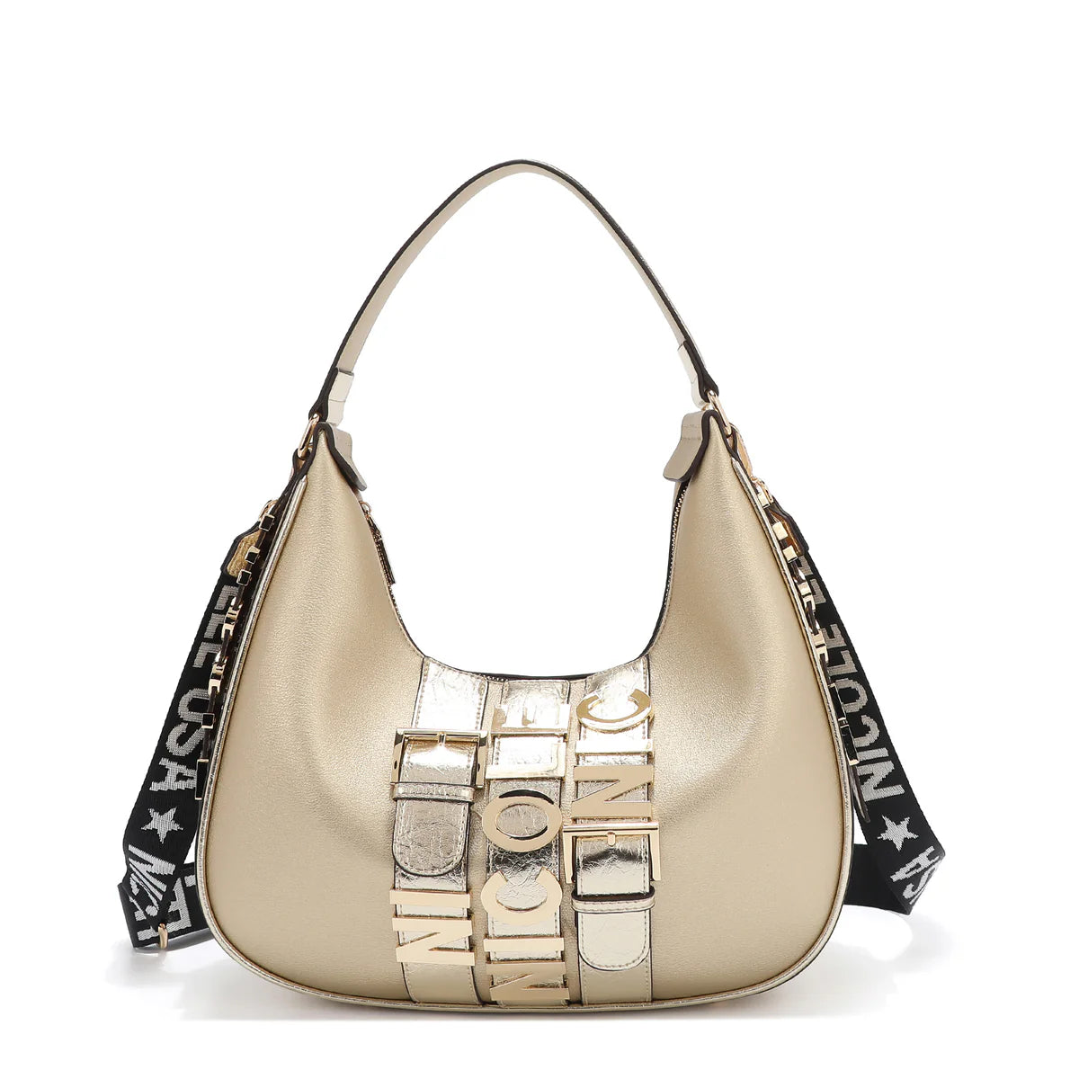 CALISTA LARGE SHOULDER BAG -  P17206 BLACK / GOLD / SILVER / NUDE