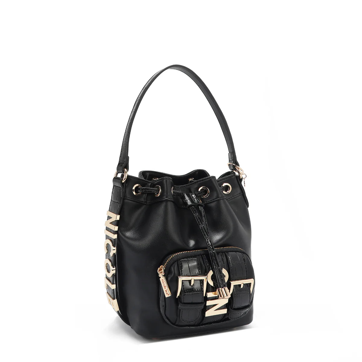 CALISTA BUCKET BAG - P17207 BLACK / GOLD / NUDE / SILVER