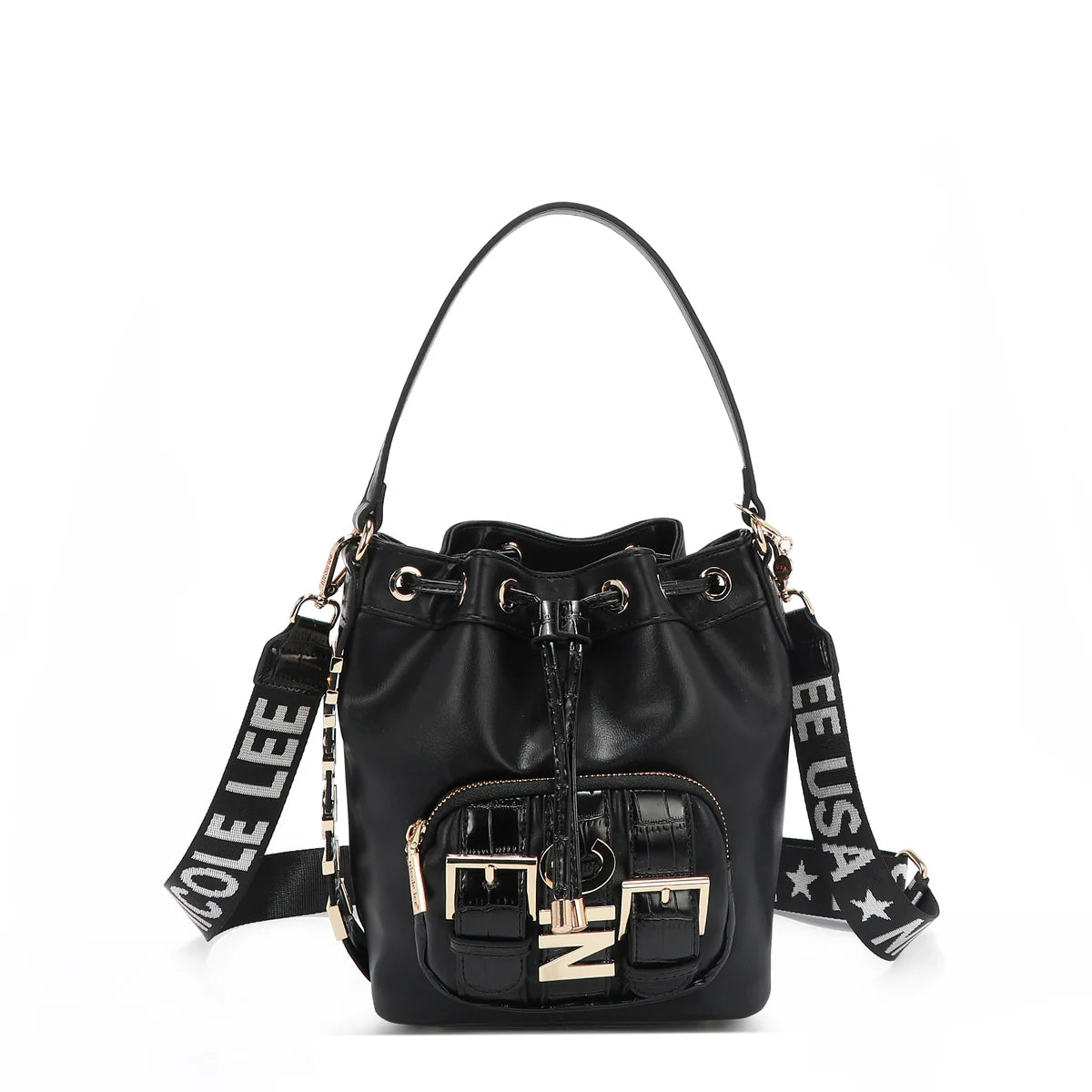 CALISTA BUCKET BAG - P17207 BLACK / GOLD / NUDE / SILVER
