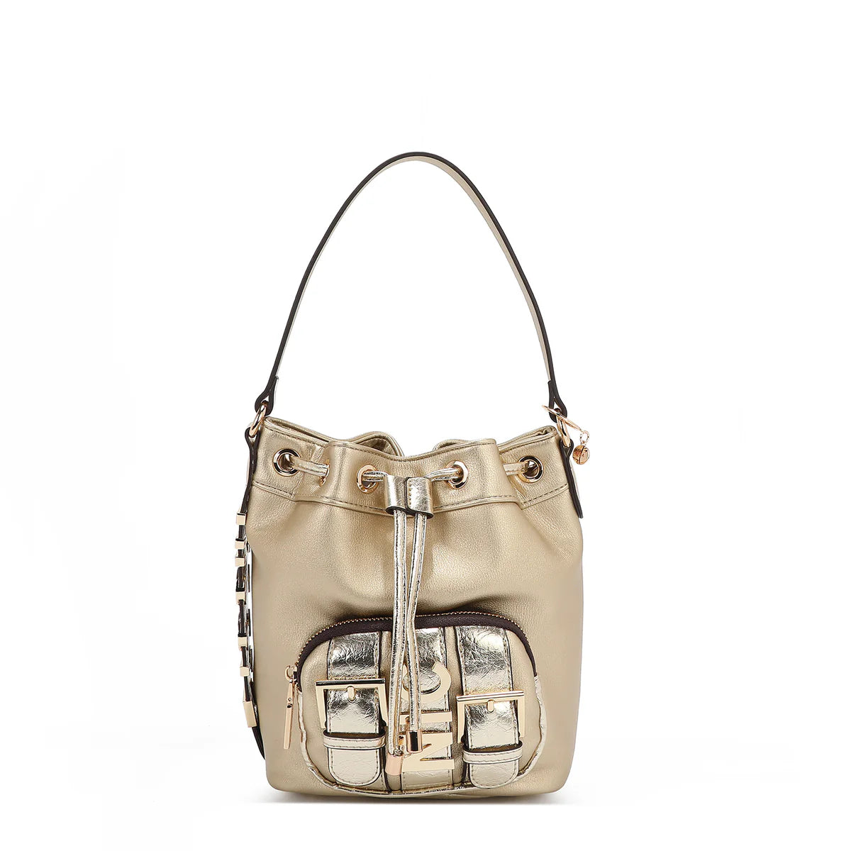 CALISTA BUCKET BAG - P17207 BLACK / GOLD / NUDE / SILVER
