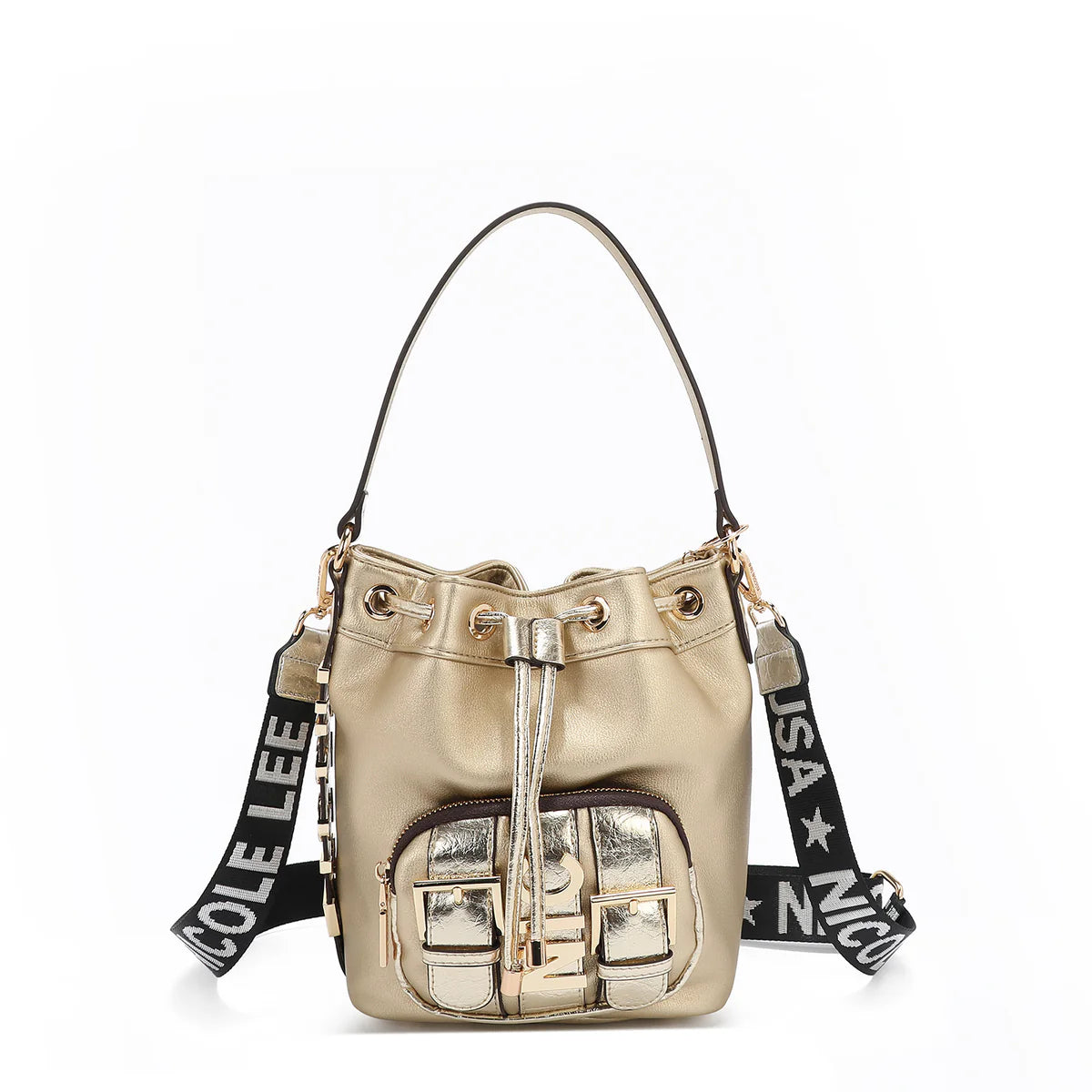 CALISTA BUCKET BAG - P17207 BLACK / GOLD / NUDE / SILVER