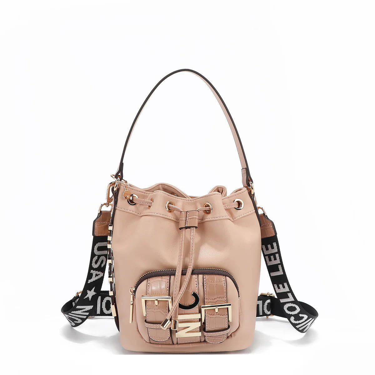 CALISTA BUCKET BAG - P17207 BLACK / GOLD / NUDE / SILVER