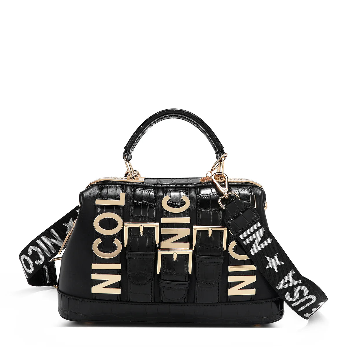 CALISTA HANDBAG -  P17208 GOLD / BLACK / SILVER / NUDE