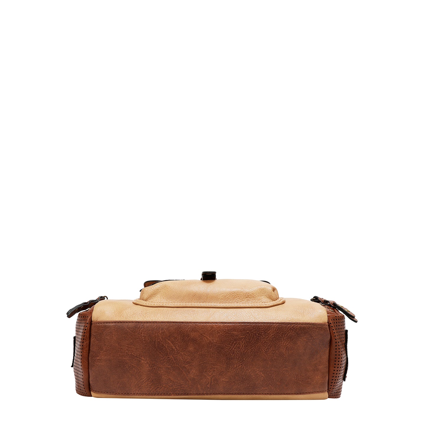 VINTAGE PATCH BOSTON BAG P17466 BROWN / OLIVE / TAUPE