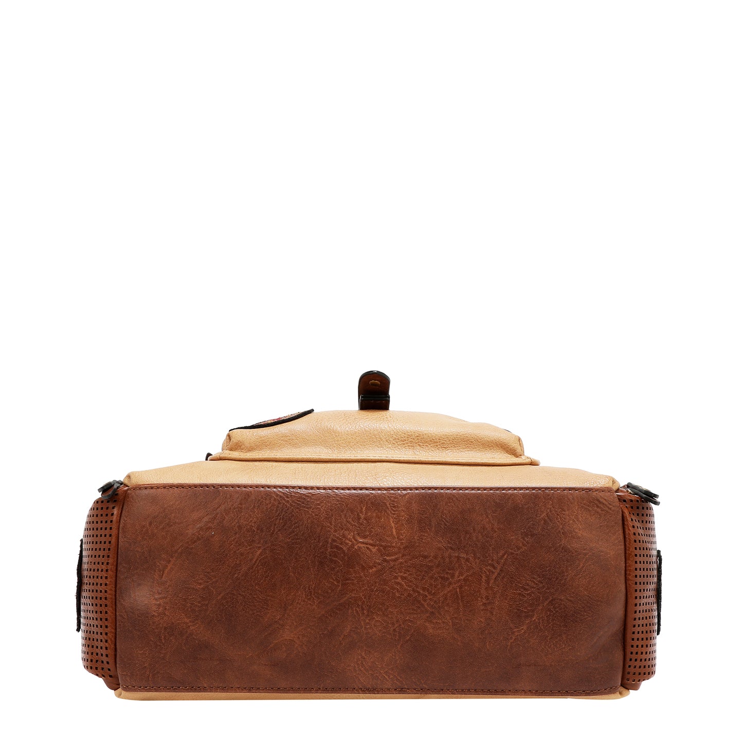 VINTAGE PATCH HOBO BAG - P17468 BROWN / OLIVE / TAUPE