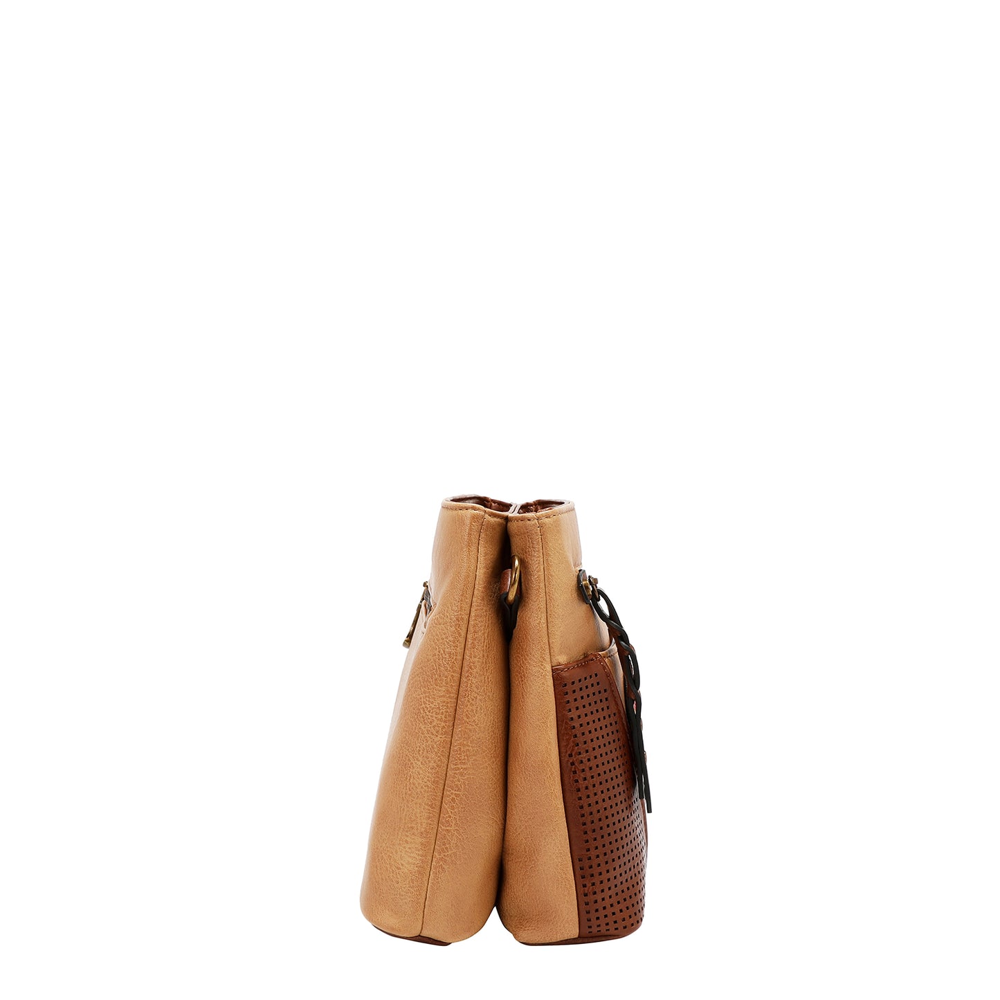 VINTAGE PATCH CROSSBODY BAG - P17471 BROWN /  OLIVE / TAUPE