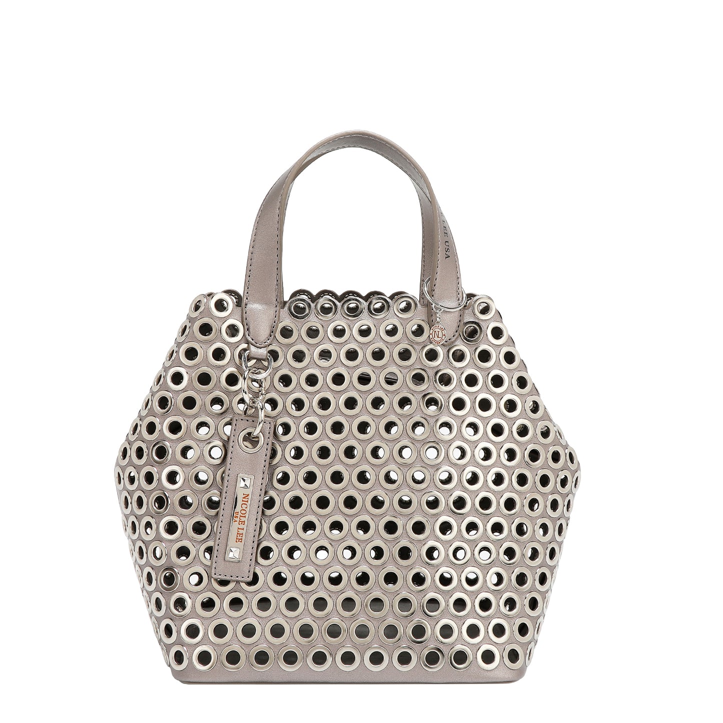 GROMMET EDGE SATCHEL BAG -  P17477 SILVER
