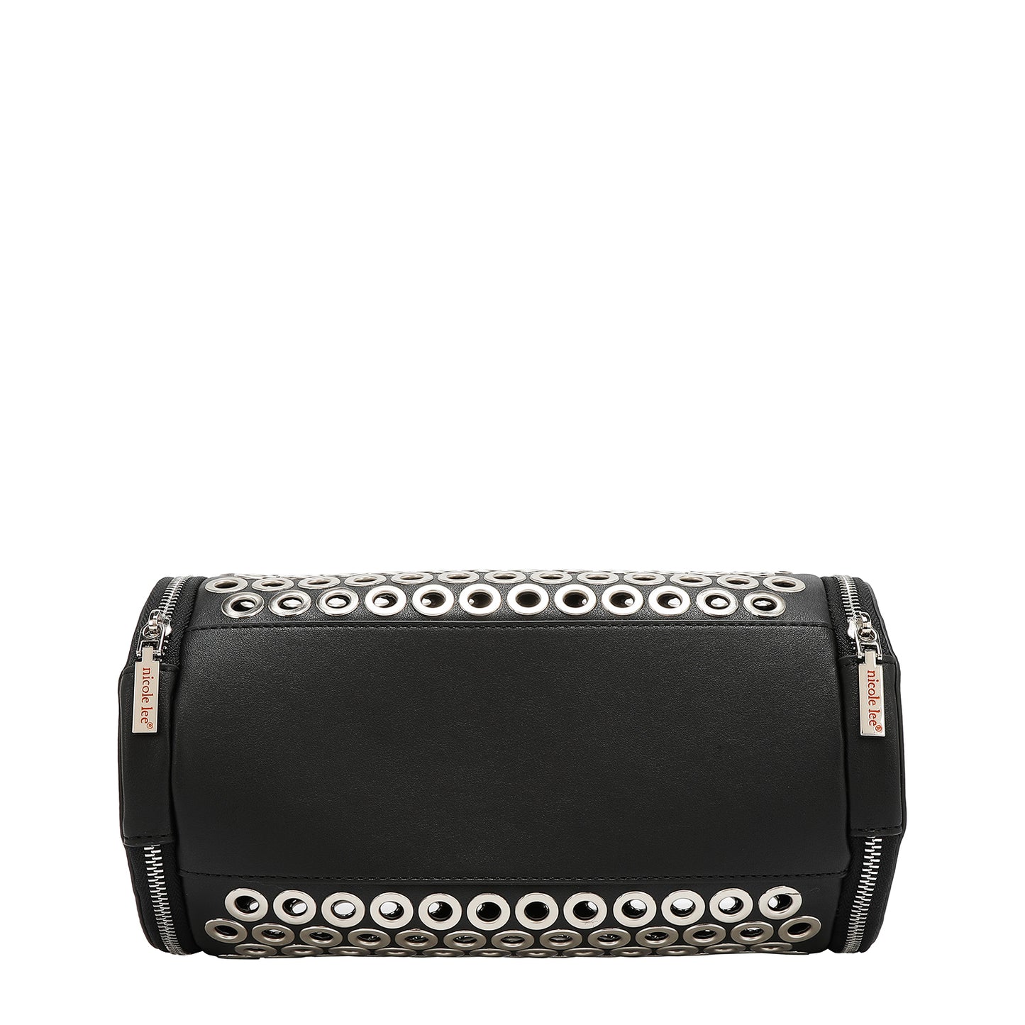GROMMET EDGE BARREL BAG - P17480 SILVER / BLACK