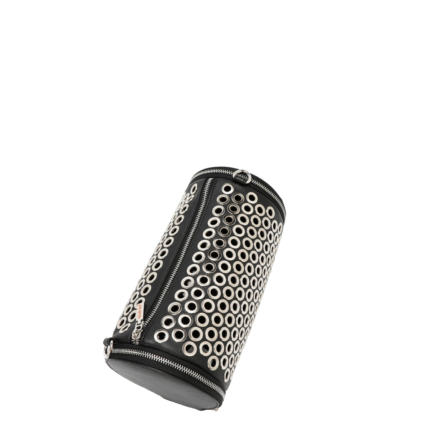 GROMMET EDGE BARREL BAG - P17480 SILVER / BLACK