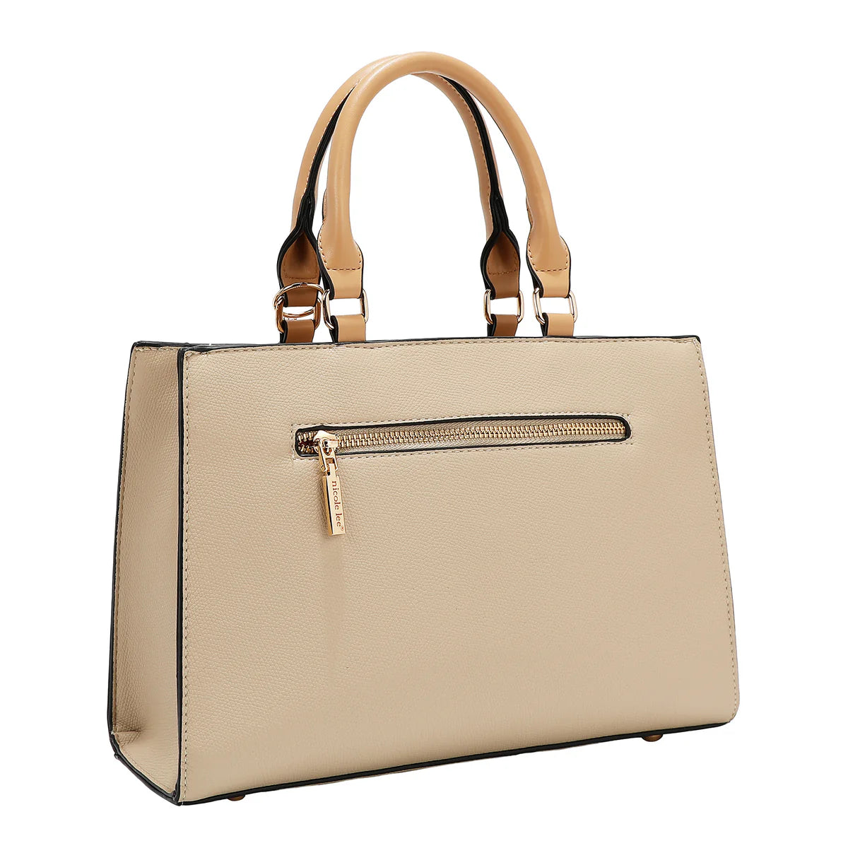 COLORBLOCK POCKET SATCHEL BAG - P17490 TAUPE