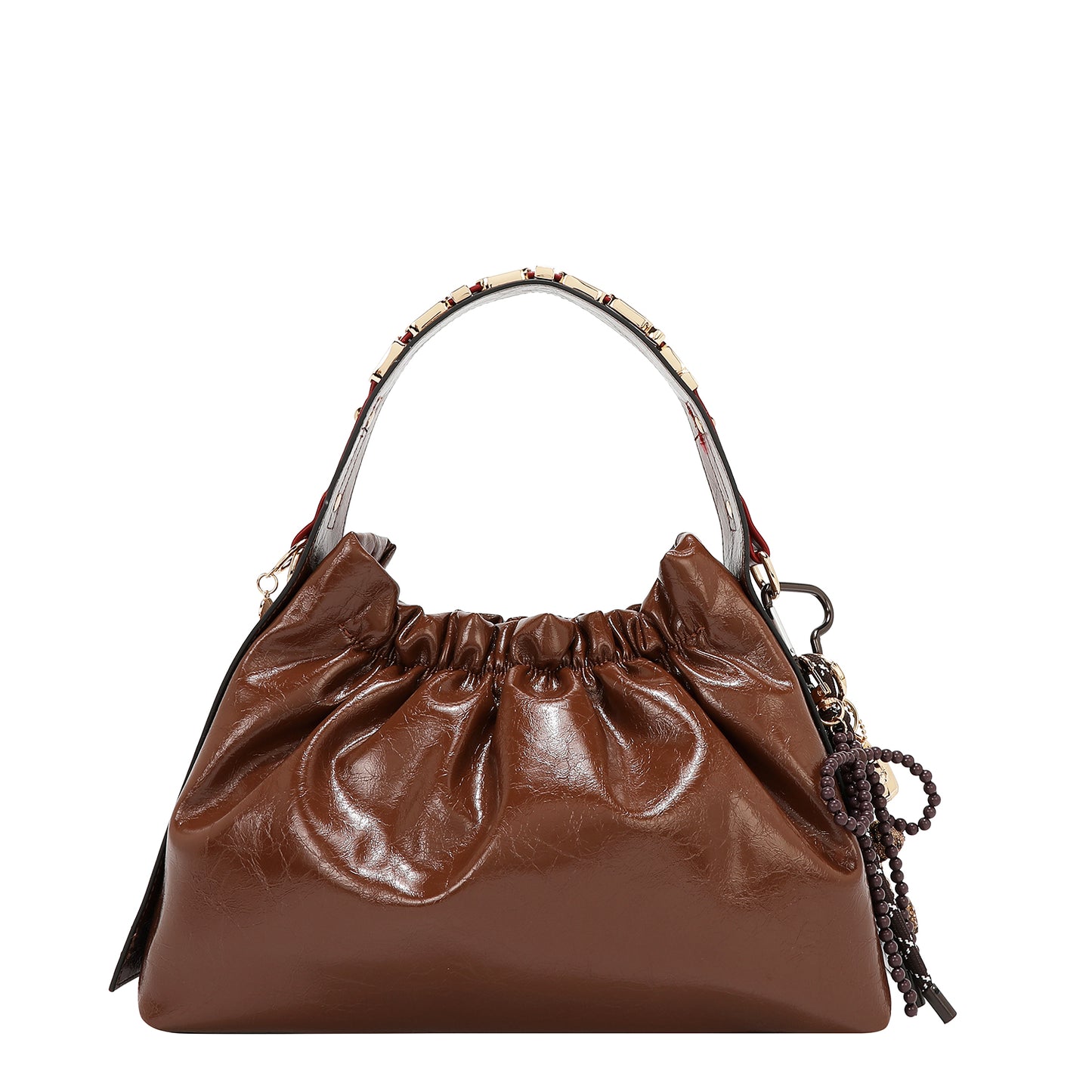 SHIMMER LUXE TOP HANDLE BAG -  P17492 BROWN / GRAY