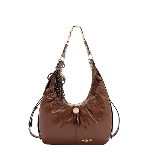 SHIMMER LUXE HOBO BAG -  P17494 BROWN