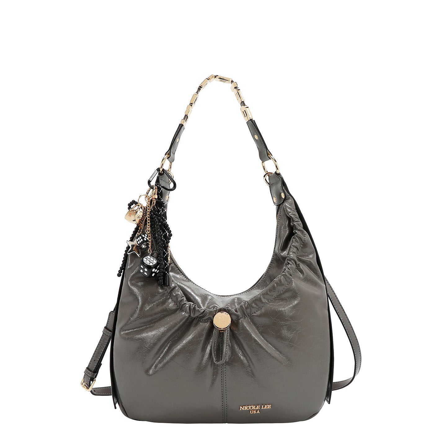 SHIMMER LUXE HOBO BAG -  P17494 BROWN