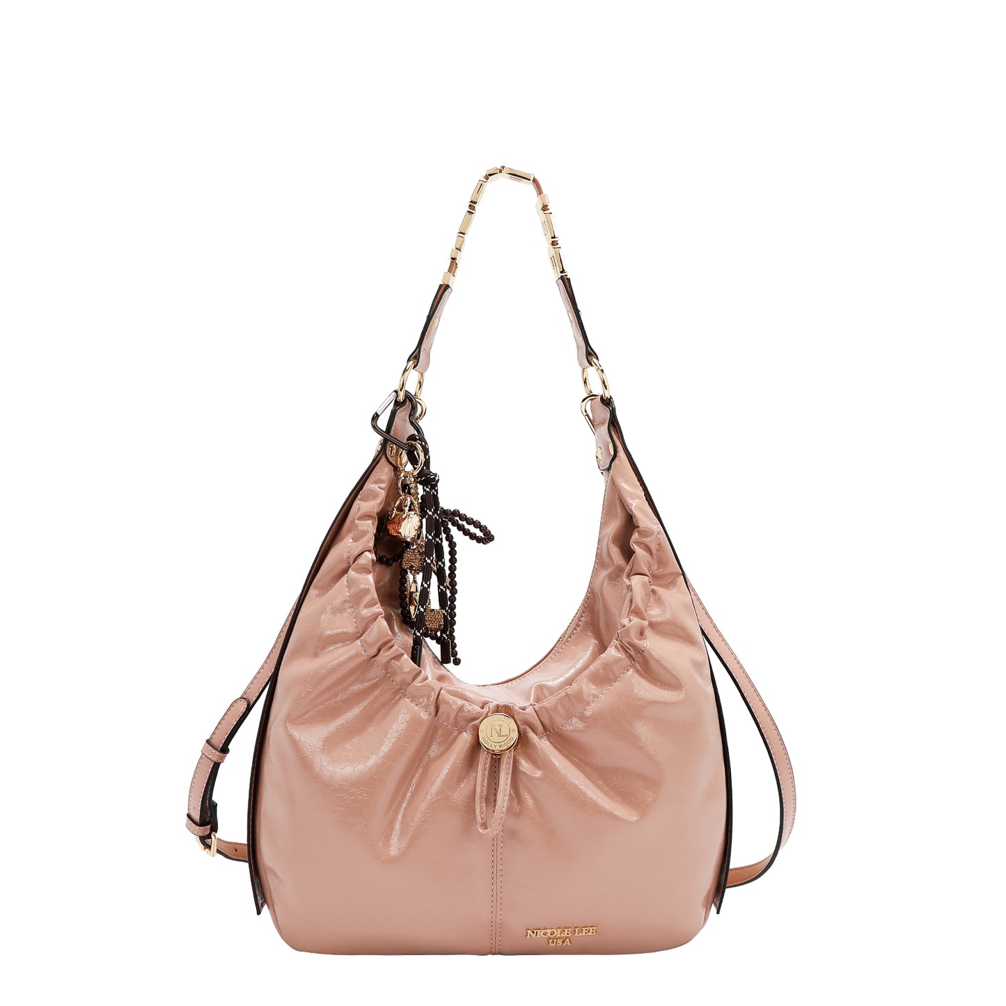SHIMMER LUXE HOBO BAG -  P17494 BROWN