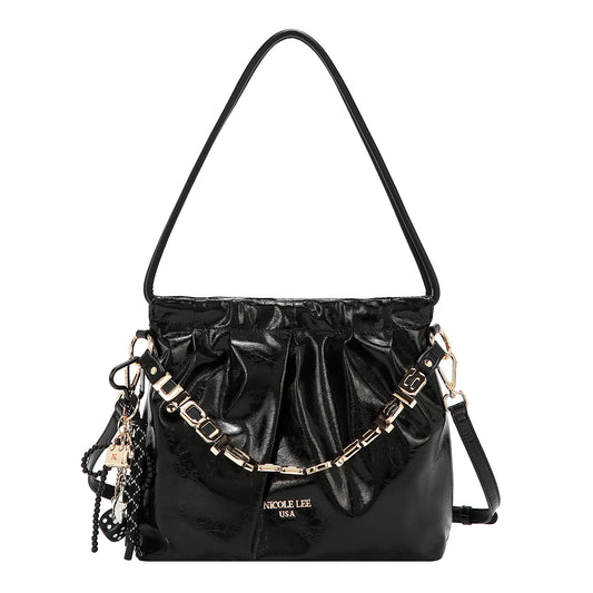SHIMMER LUXE SQUARE SHOULDER BAG  P17495 GRAY / PINK / BLACK / BROWN / OLIVE