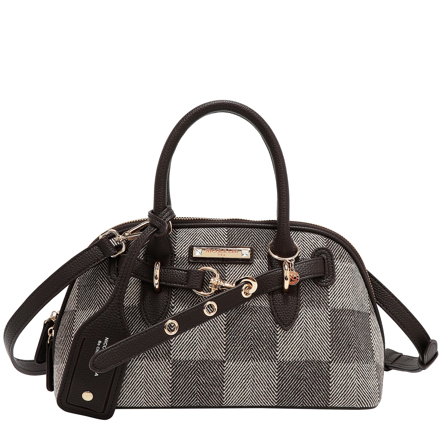 CHIC CHECK DOME BAG - P17519 BROWN