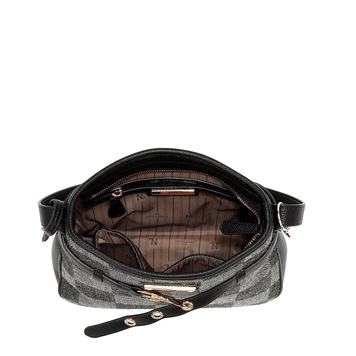 CHIC CHECK HOBO BAG - P17520 LIGHT BROWN