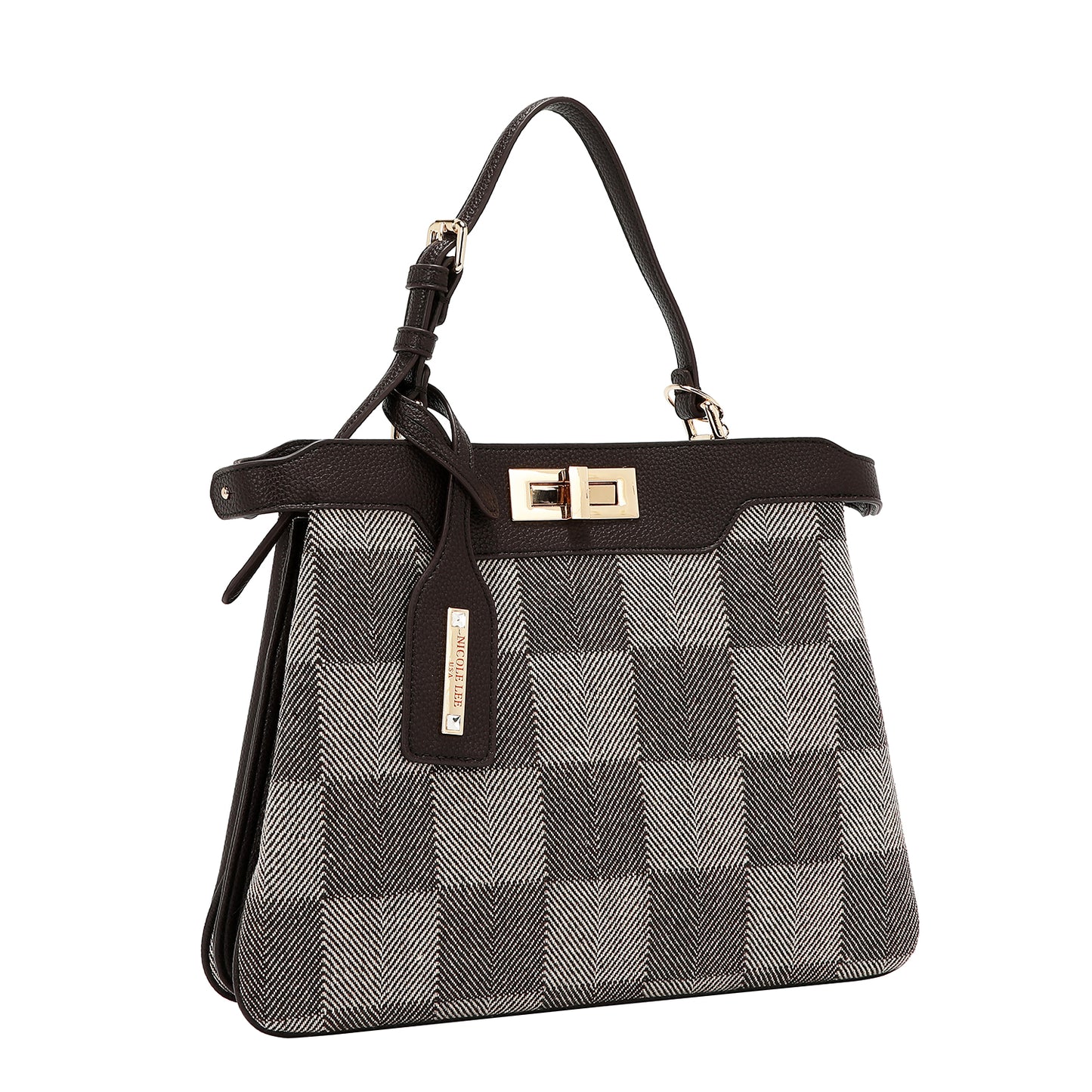 CHIC CHECK HANDBAG - P17522 BROWN