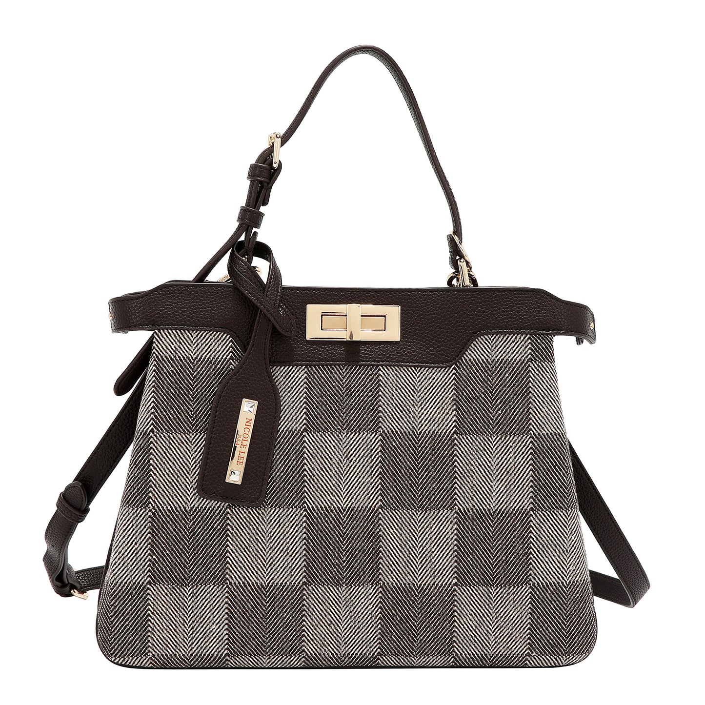 CHIC CHECK HANDBAG - P17522 BROWN
