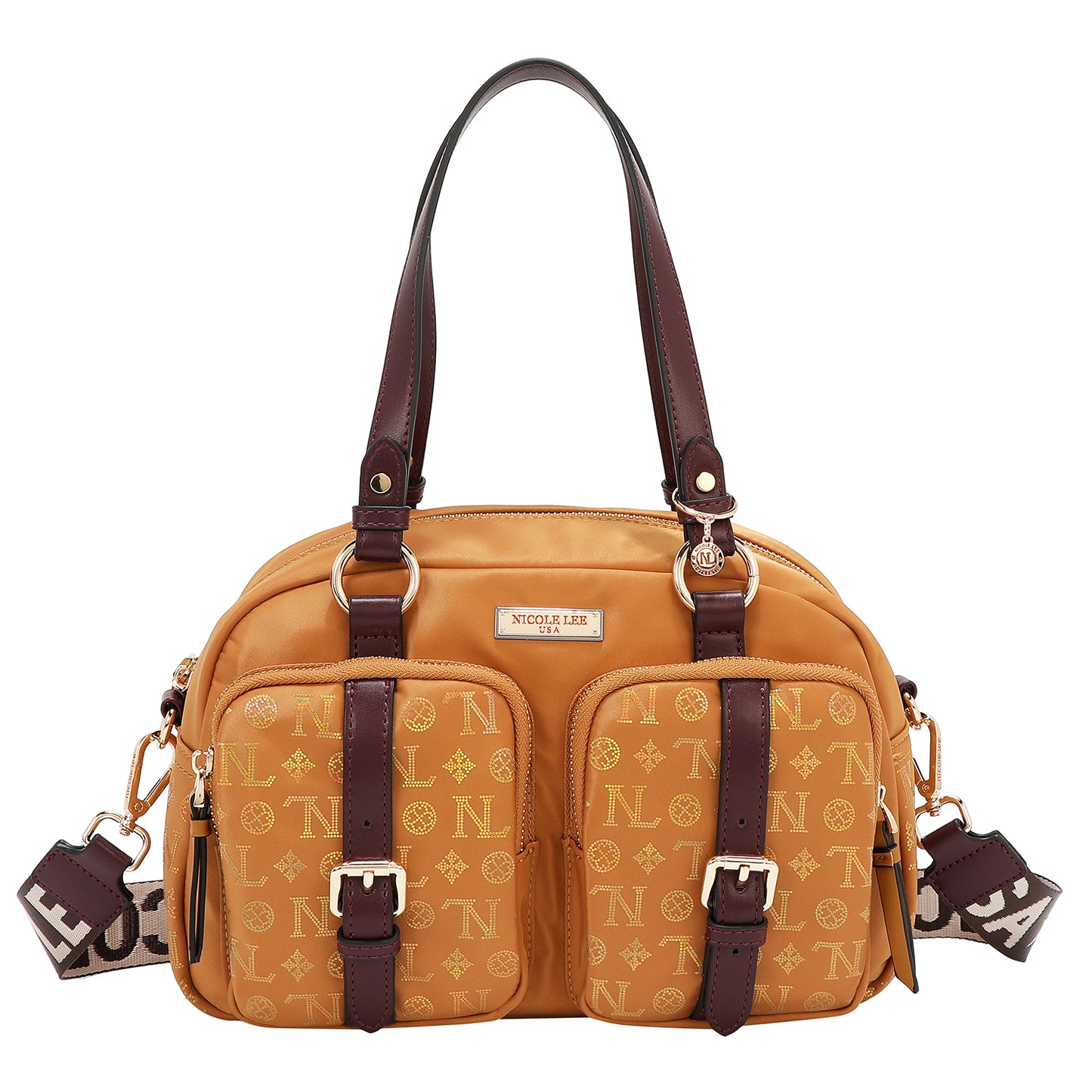 MONOGRAM LOGO BOSTON BAG - P17524 TAN