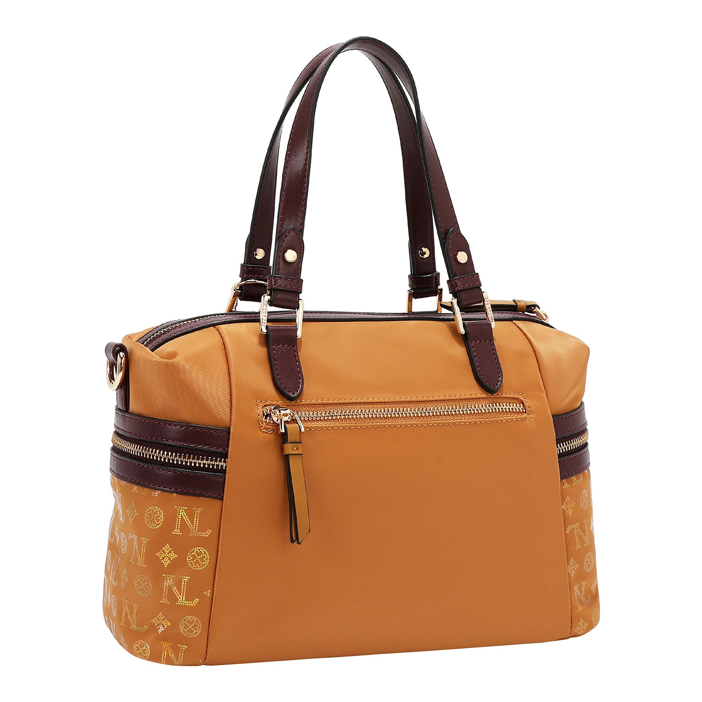 MONOGRAM LOGO SATCHEL BAG - P17525 TAN
