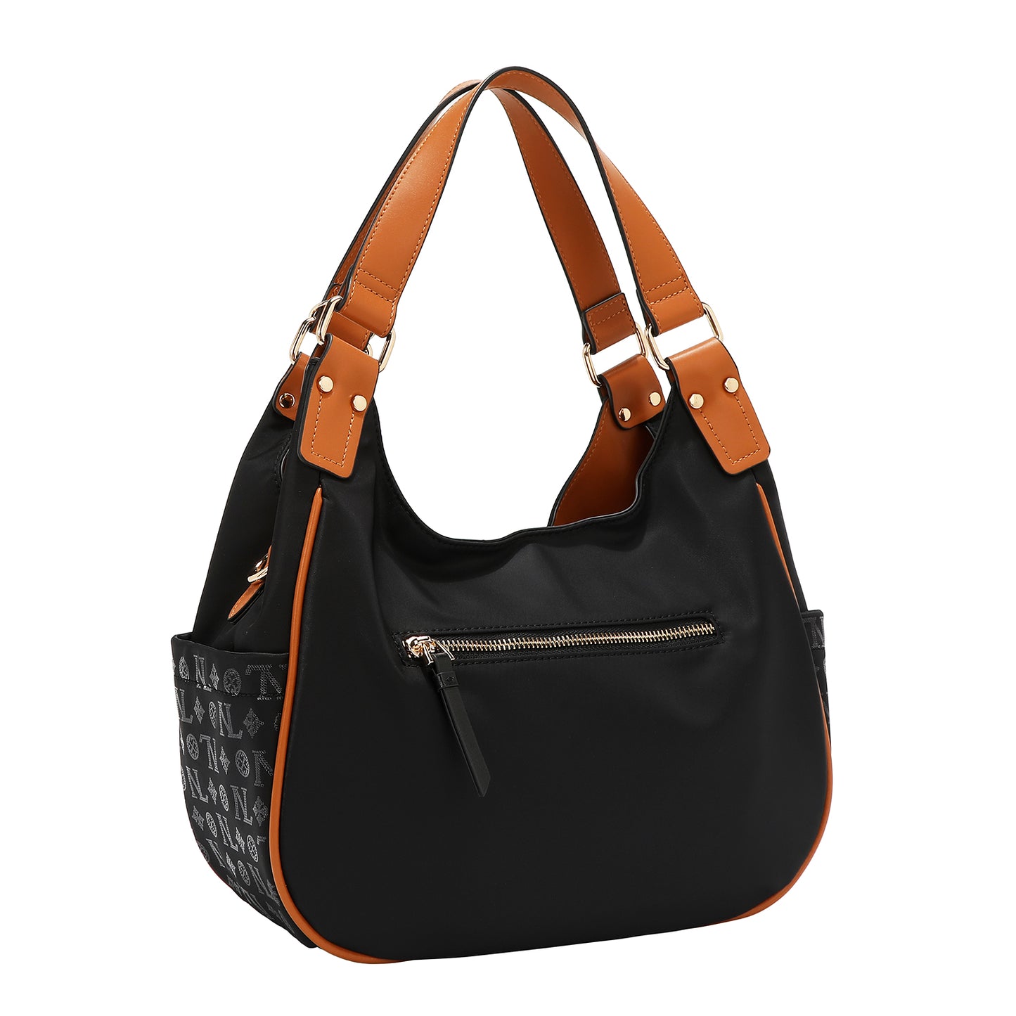 MONOGRAM LOGO SHOULDER BAG - P17526 BLACK
