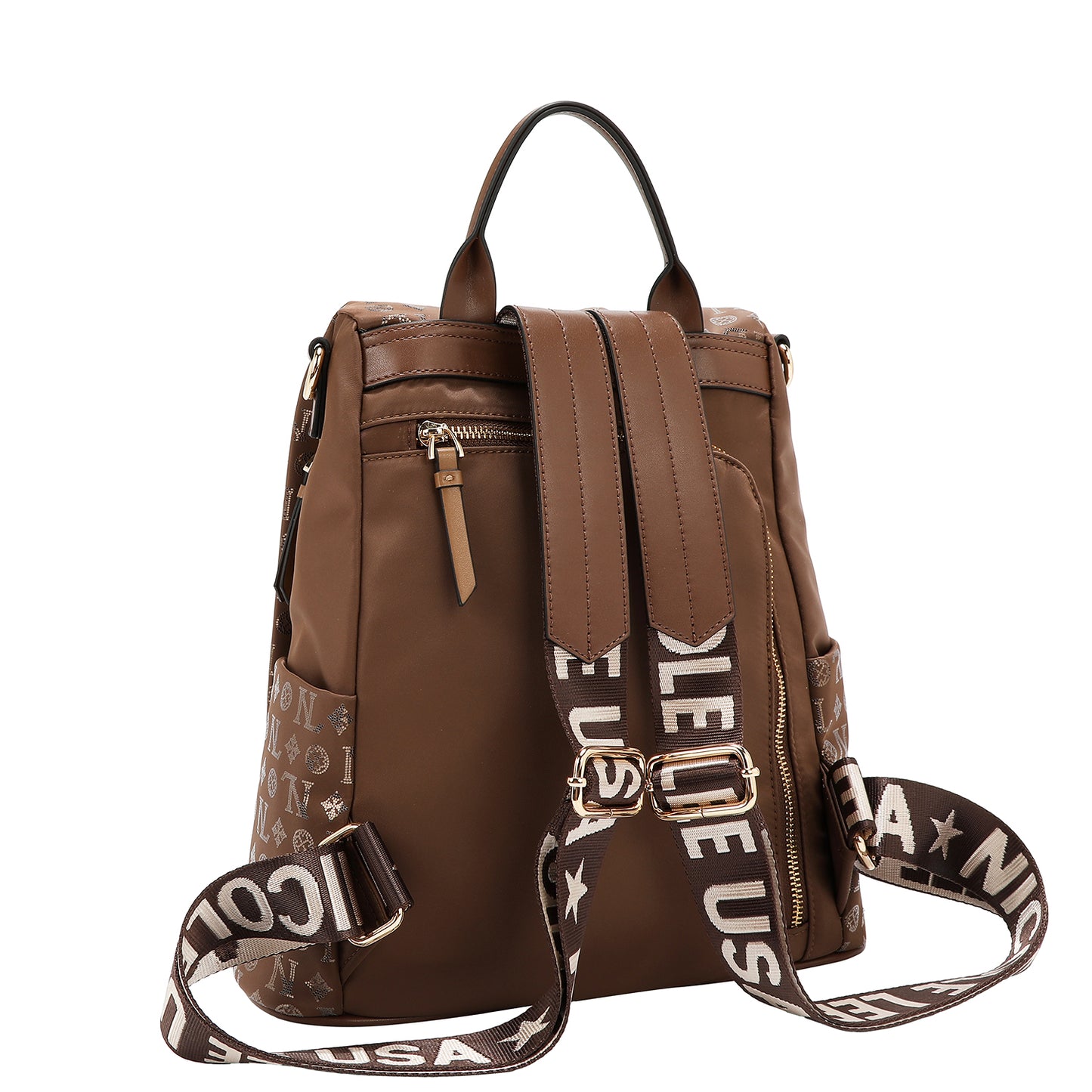MONOGRAM LOGO BACKPACK - P17527 BROWN / TAN
