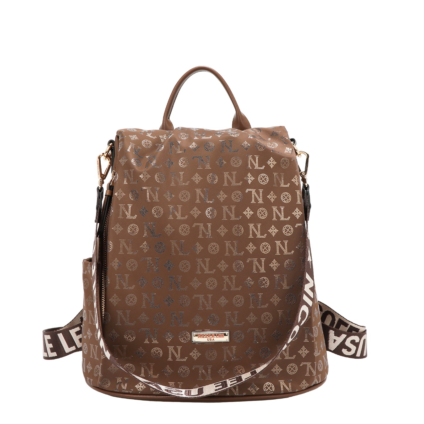 MONOGRAM LOGO BACKPACK - P17527 BROWN / TAN