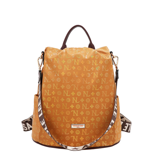 MONOGRAM LOGO BACKPACK - P17527 BROWN / TAN