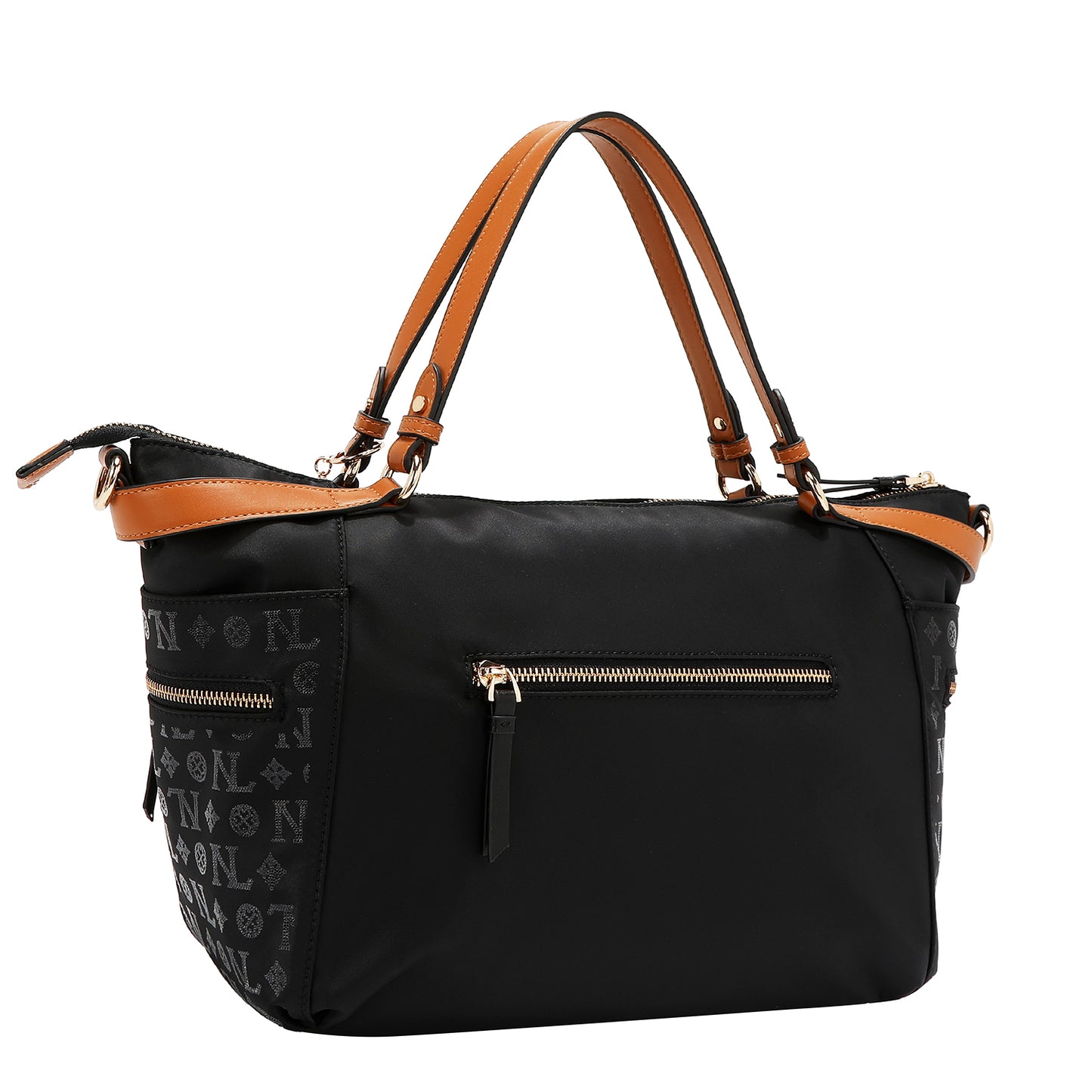 MONOGRAM LOGO SHOPPER BAG -   P17528 BLACK
