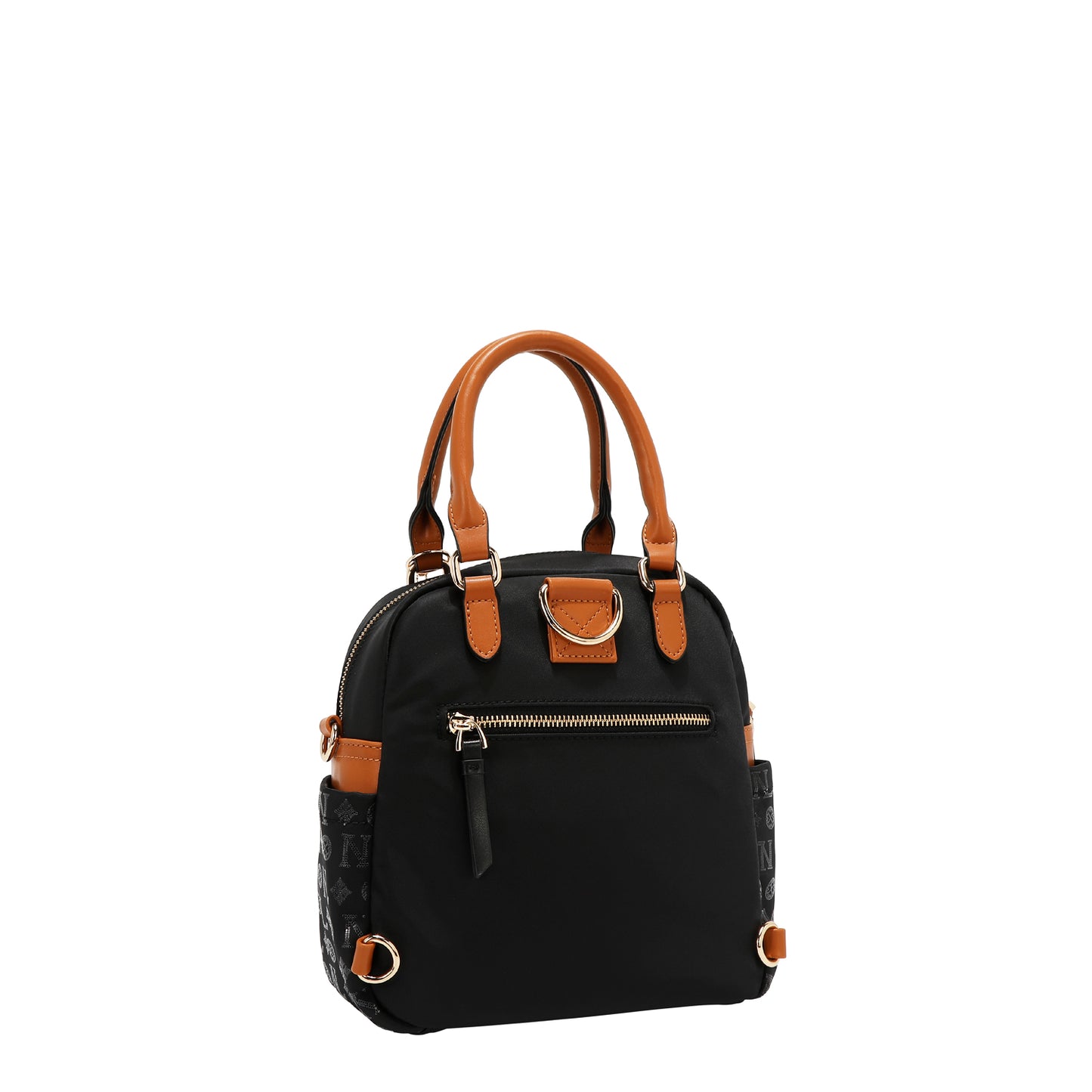 MONOGRAM LOGO MULTI-WEAR SATCHEL P17529 NAVY / BURGUNDY / BLACK