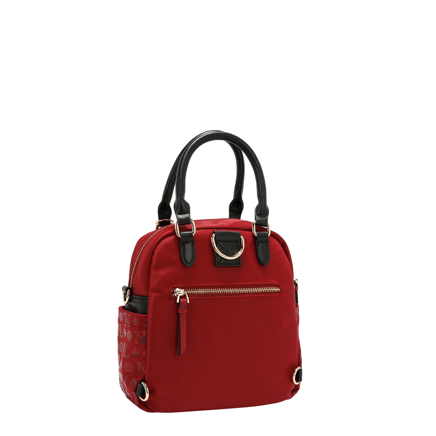 MONOGRAM LOGO MULTI-WEAR SATCHEL P17529 NAVY / BURGUNDY / BLACK