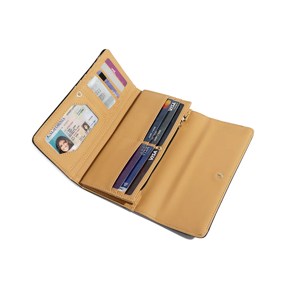 CALISTA NICOLE FLAP WALLET - P7812 BLACK / GOLD / NUDE / SILVER