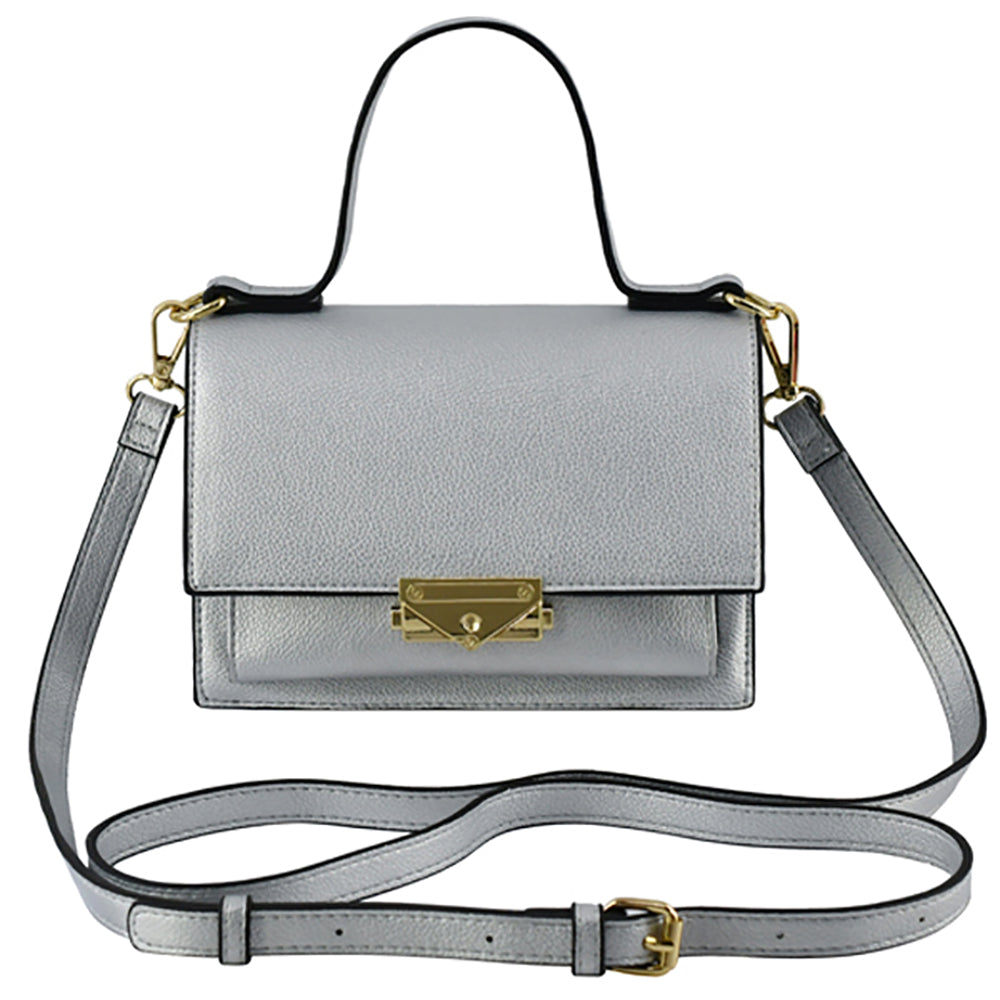 PF705 Fashion Push Lock Flap Crossbody Bag Organizer Cell Phone Purse