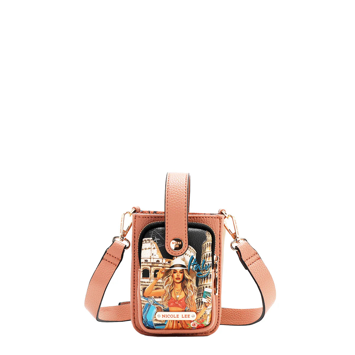 STRAP PHONE CASE CROSSBODY -  PRT17145 SAMANTHA LA BELLEZA / HOLLYWOOD DRIVE / AKIKO LA  BELLEZA / BEST SMILE / SOFIA MONTANA / DREAM COMES TURE / QUEEN CLEOPATRA / SUN AND SAND / NAIL POLISH / MARTHA TRAVELS ITALY / BLIND DATE / LADIES NIGHT OUT