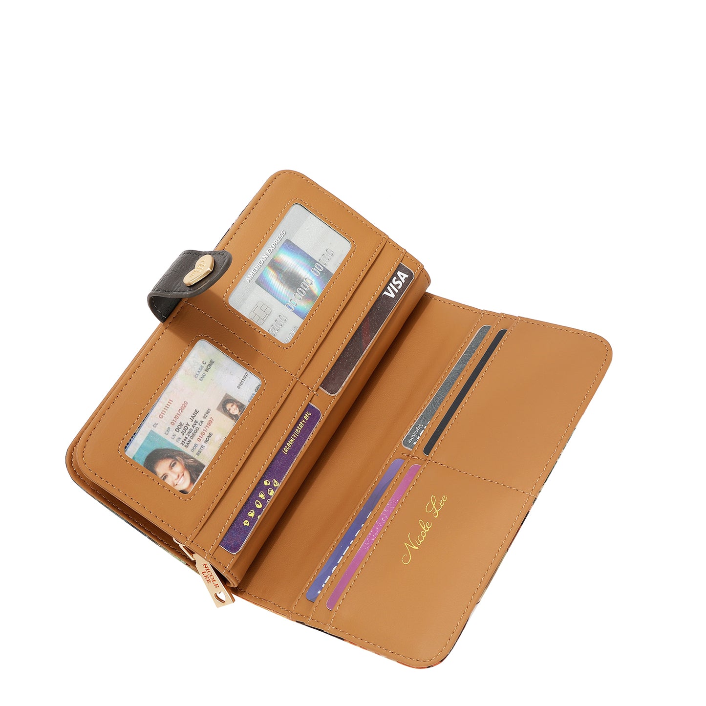 NL SIGNATURE BIFOLD WALLET WRISTLET - PRT6700 VIRTUAL FRIEND / AKIKO LA BELLEZA / THE QUEEN / NAIL POLISH / SUN AND SAND / QUEEN CLEOPAARTA / DREAM COMES TRUE / SOFIA MONTAN / BEST SMILE
