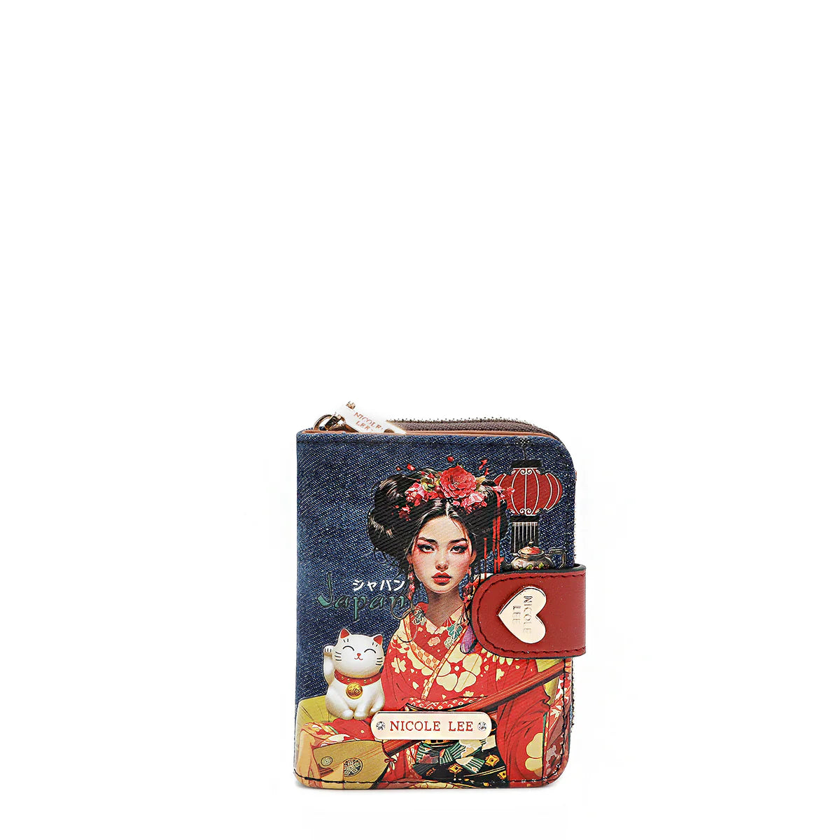 DENIM HEART BIFOLD WALLET - PRT6903D AKIKO LA BELLEZA / SOFIA MONTANA