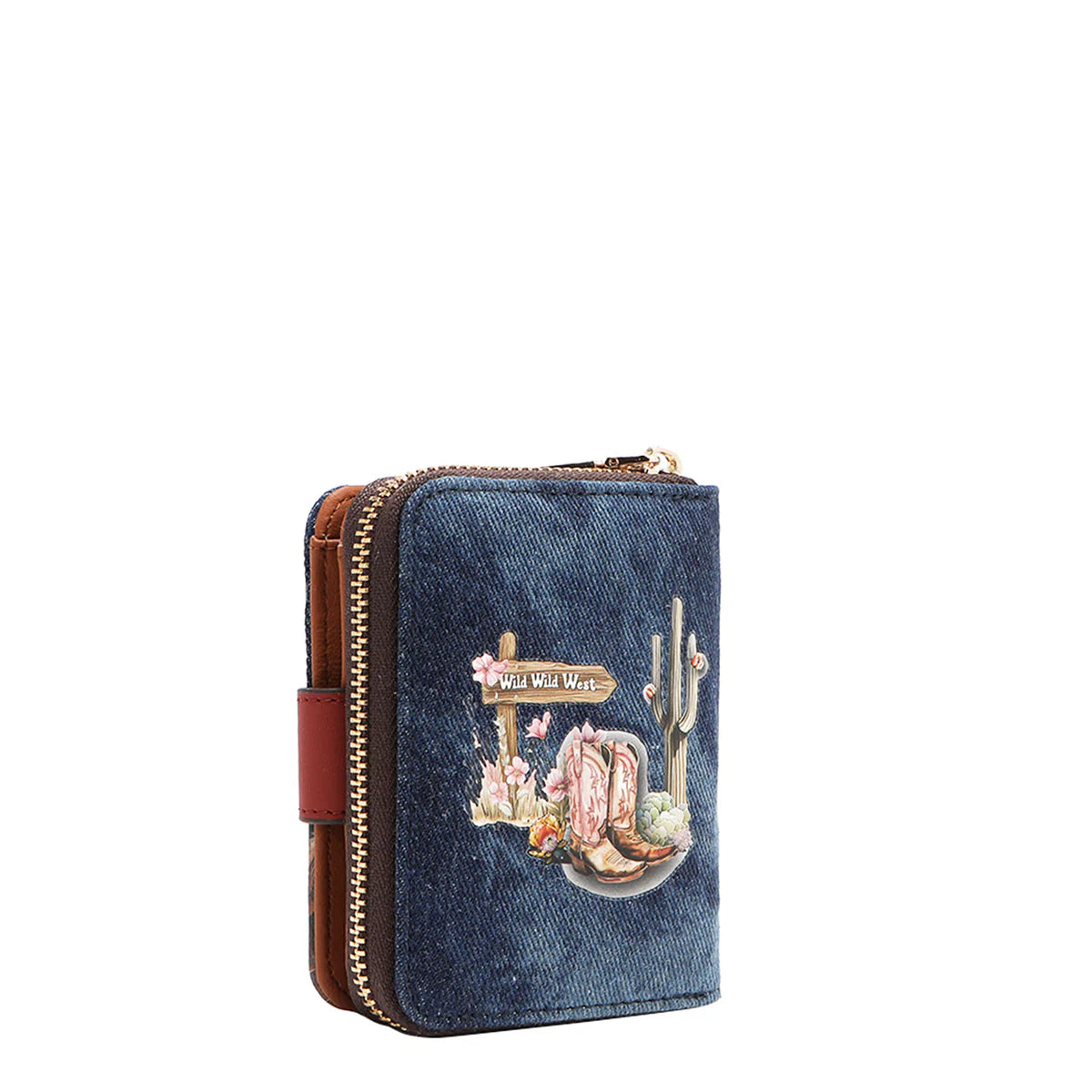 DENIM HEART BIFOLD WALLET - PRT6903D AKIKO LA BELLEZA / SOFIA MONTANA