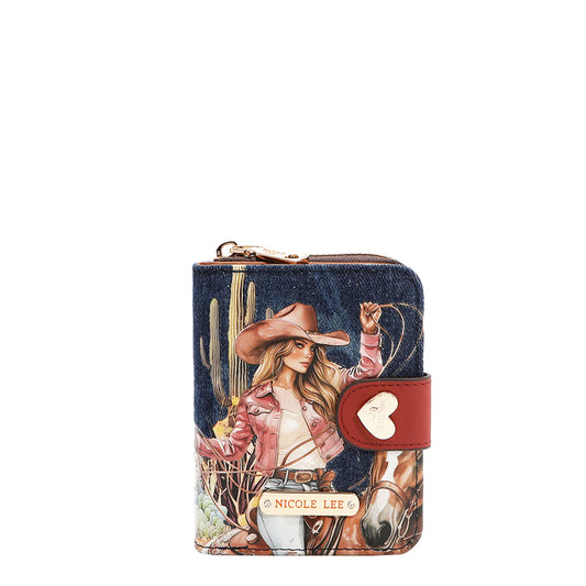 DENIM HEART BIFOLD WALLET - PRT6903D AKIKO LA BELLEZA / SOFIA MONTANA