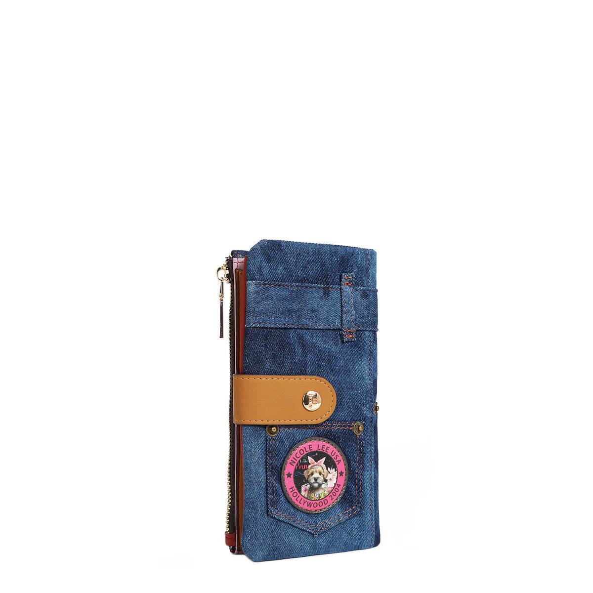 DENIM AMANDA 2 PIECE BIFOLD WALLET - PRT7455D AKIKO LA BELLEZA / LADIES NIGHT OUT /FAMILY YEARBOOK