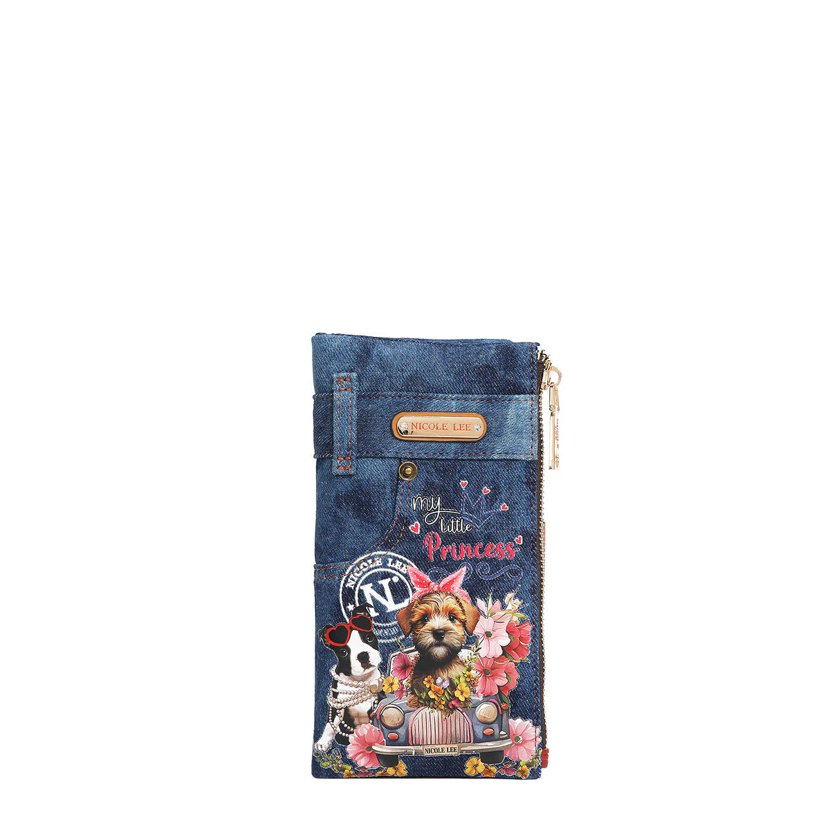DENIM AMANDA 2 PIECE BIFOLD WALLET - PRT7455D AKIKO LA BELLEZA / LADIES NIGHT OUT /FAMILY YEARBOOK