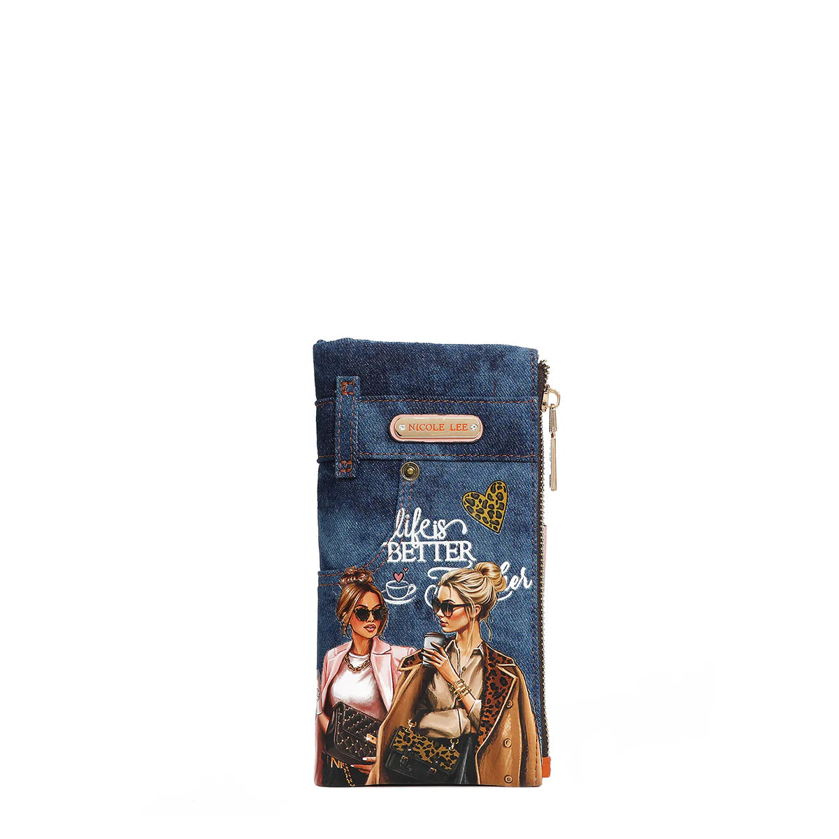 DENIM AMANDA 2 PIECE BIFOLD WALLET - PRT7455D AKIKO LA BELLEZA / LADIES NIGHT OUT /FAMILY YEARBOOK