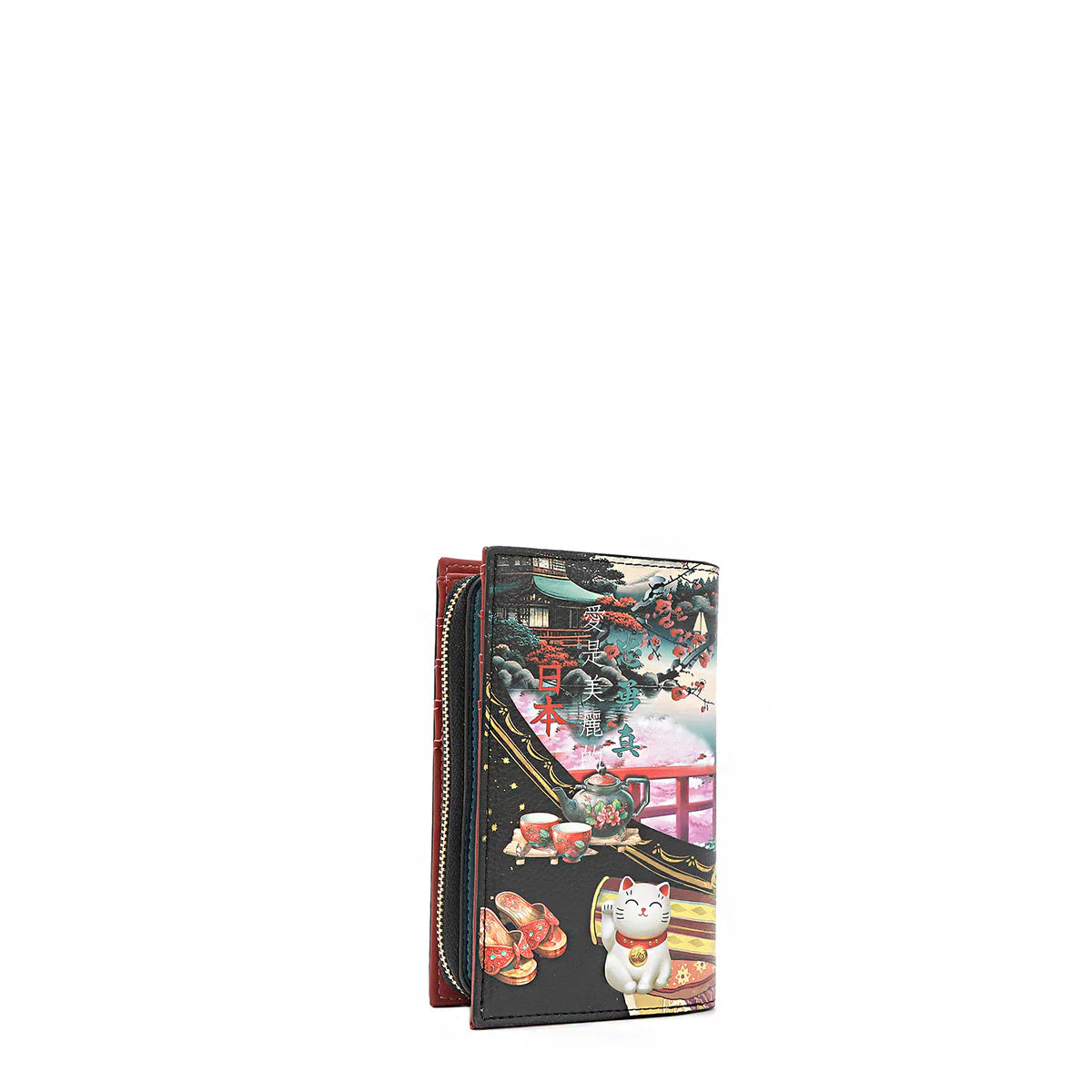 BIFOLD CENTER ZIP WALLET - PRT7702 VIRTUAL FRIEND / HOLLYWOOD DRIVE / THE QUEEN / SAMANTHA LA BELLEZA / BEST SMILE / QUEEN CLEOPARTA / DREM COMES TURE / MARTHA TRAVELS ITALY
