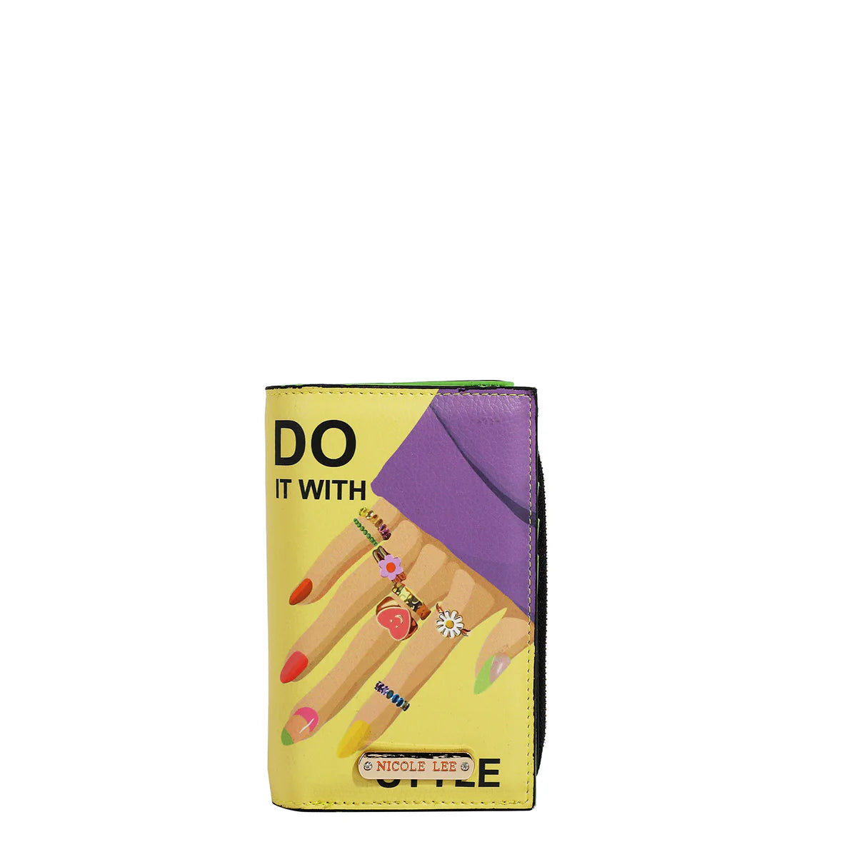 BIFOLD CENTER ZIP WALLET - PRT7702 VIRTUAL FRIEND / HOLLYWOOD DRIVE / THE QUEEN / SAMANTHA LA BELLEZA / BEST SMILE / QUEEN CLEOPARTA / DREM COMES TURE / MARTHA TRAVELS ITALY