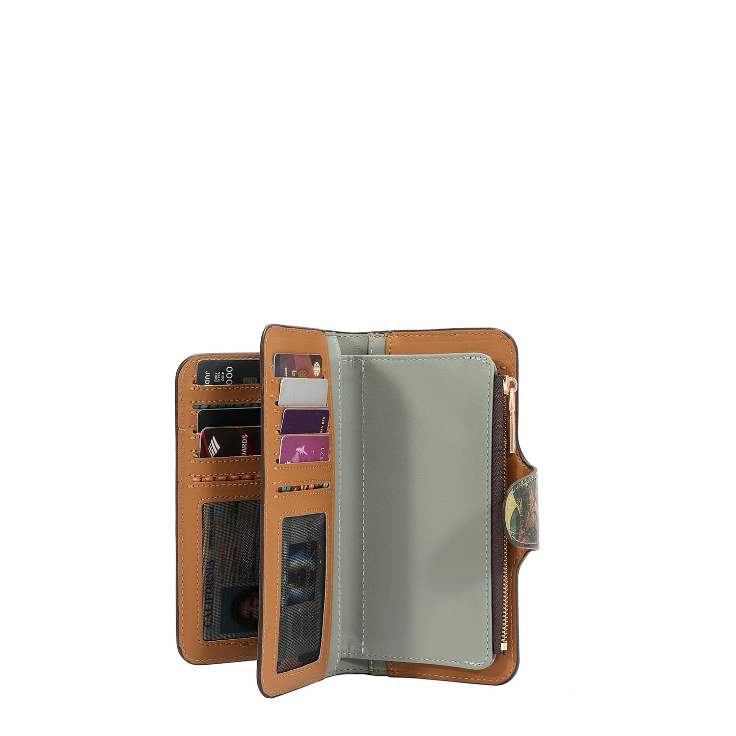 BIFOLD LAYERED WALLET - PRT7703 VIRTUAL FRIEND / THE QUEEN / MARTHA TRAVELS ITALY / VIOLET BLOSSOM . NAIL POLISH / SUN AND SAND / QUEEN CLEOPARTA / DREAM COMES TURE / SOFIA MONTANA / SAMANTHA LA BELLEZA /