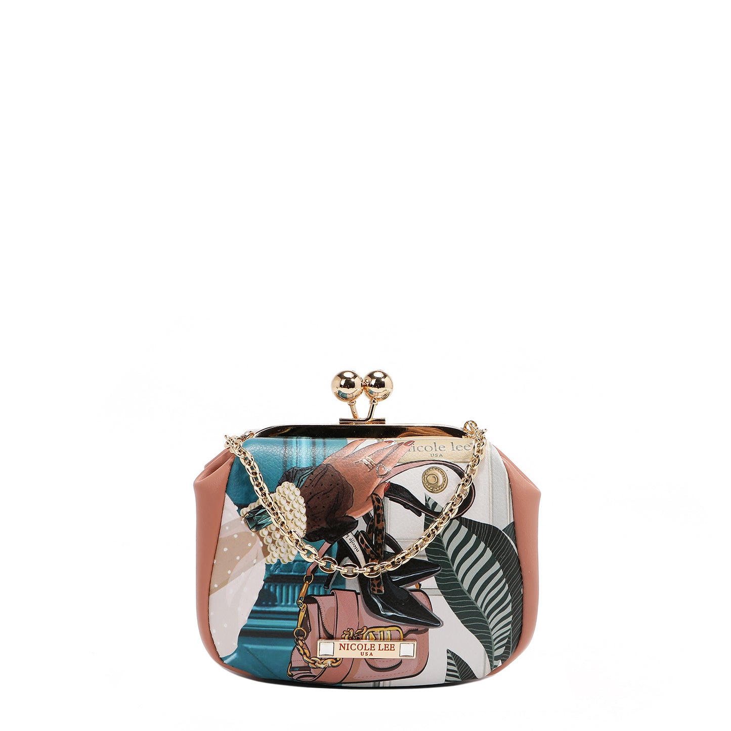 KISS LOCK CROSSBODY MINI BAG -  PRT7803 EMOTION / VIRTUAL FRIEND / SAMANTHA LA BELLEZA / MARTHA TRAVEL ITALY / DREAM COMES TURE / QUEEN CLEOPATRA / SUN AND SAND / NAIL POLISH / VIOLET BLOSSOM