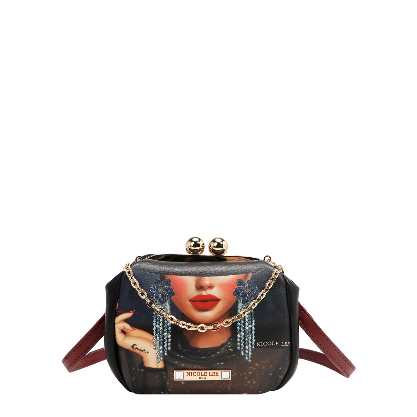 KISS LOCK CROSSBODY MINI BAG -  PRT7803 EMOTION / VIRTUAL FRIEND / SAMANTHA LA BELLEZA / MARTHA TRAVEL ITALY / DREAM COMES TURE / QUEEN CLEOPATRA / SUN AND SAND / NAIL POLISH / VIOLET BLOSSOM